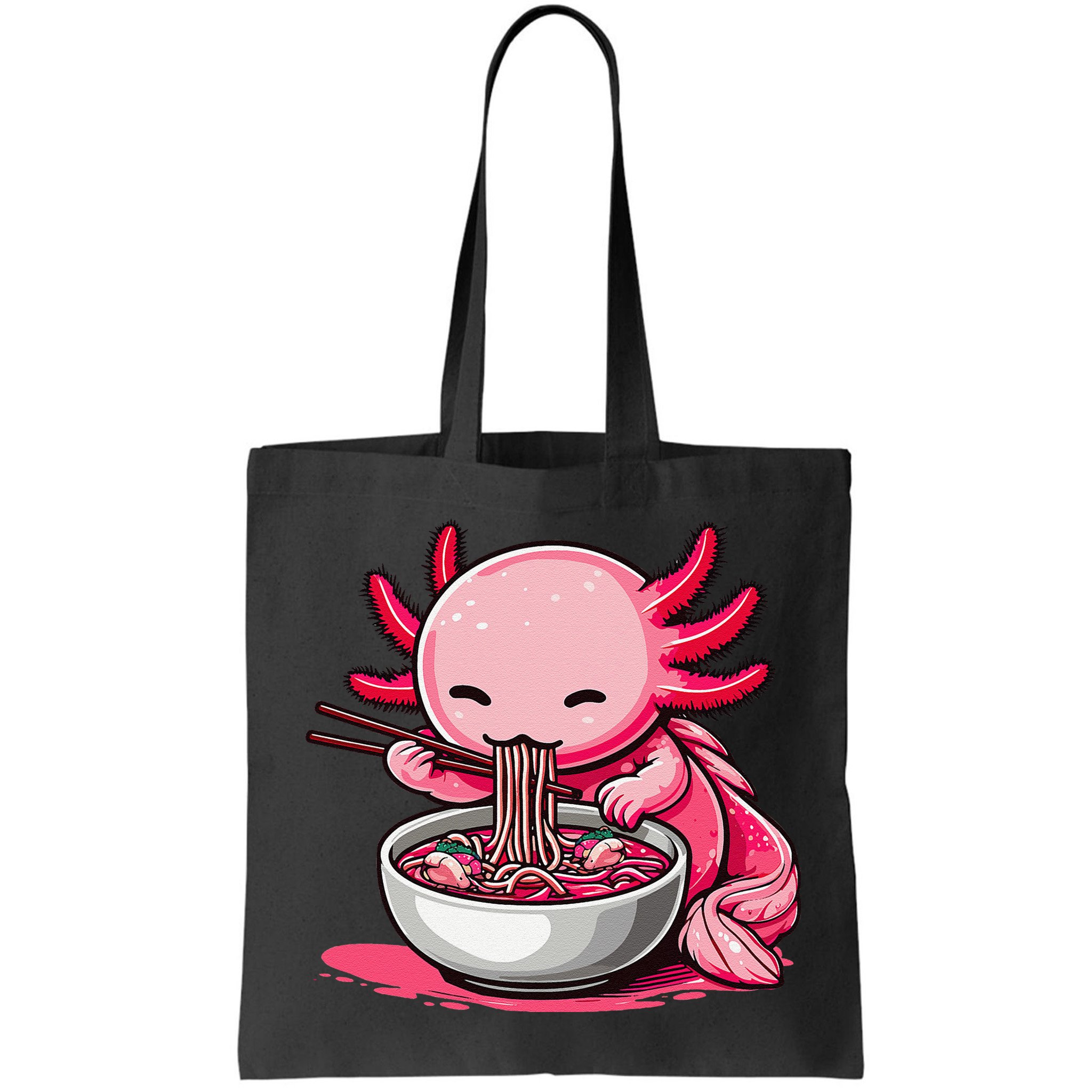 Anime Kawaii Axolotl Eating Ramen Noodles Gift Bag