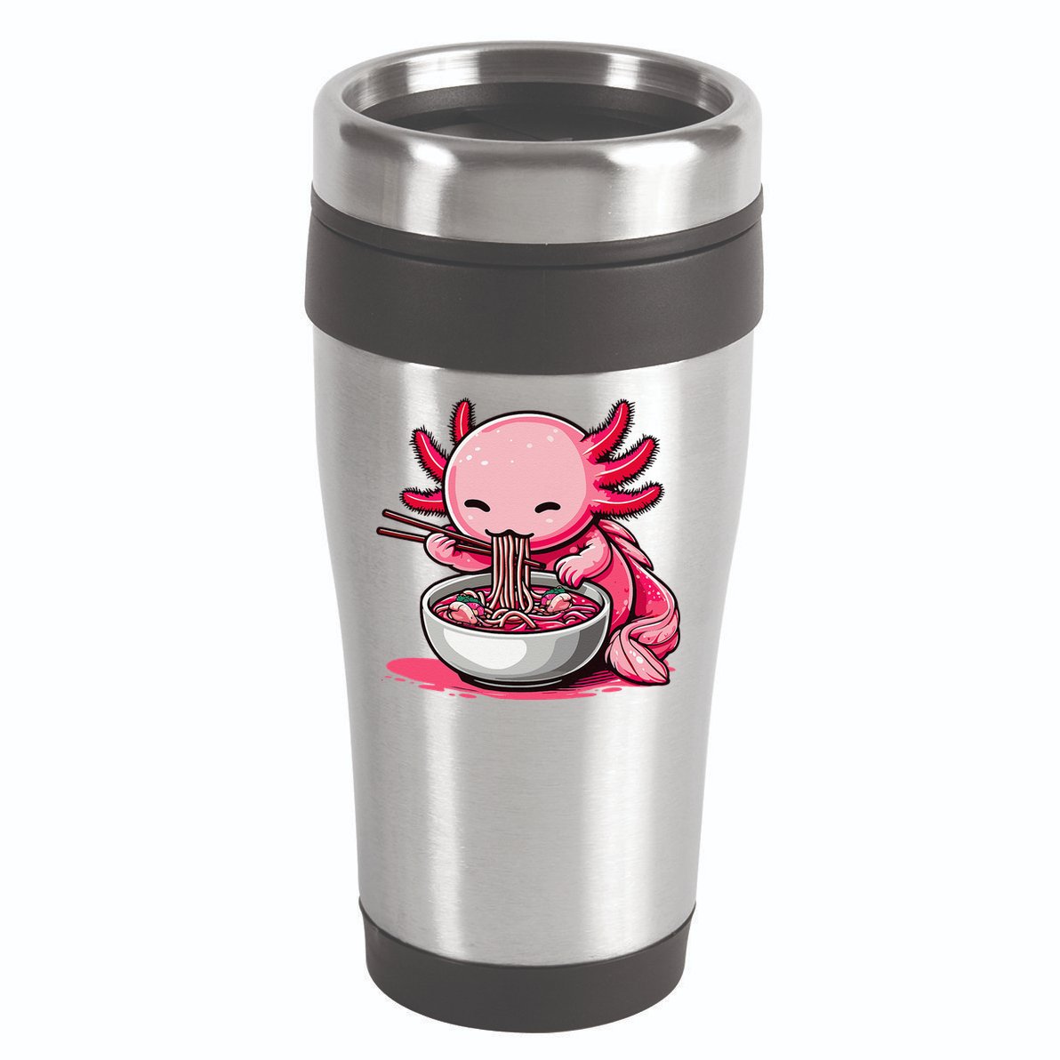 Anime Kawaii Axolotl Eating Ramen Noodles Gift 16oz Travel Tumbler