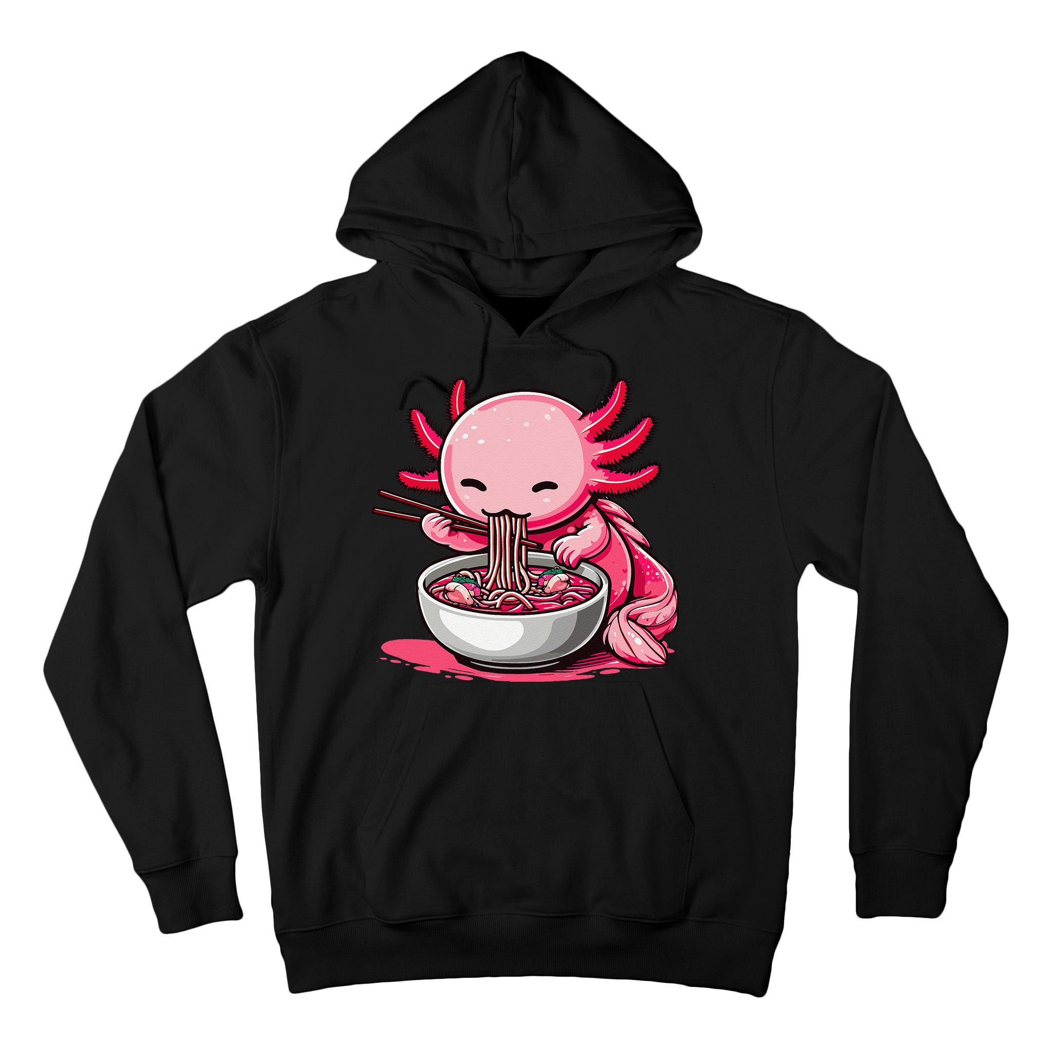 Anime Kawaii Axolotl Eating Ramen Noodles Gift Tall Hoodie