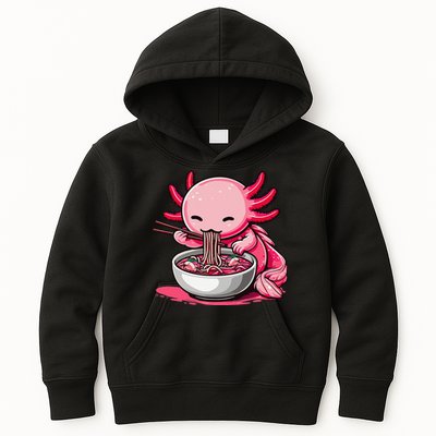 Anime Kawaii Axolotl Eating Ramen Noodles Gift Kids Hoodie