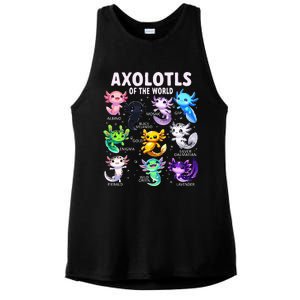 Axolotl Kawaii Axolotls Of The World Axolotl Animals Ladies PosiCharge Tri-Blend Wicking Tank