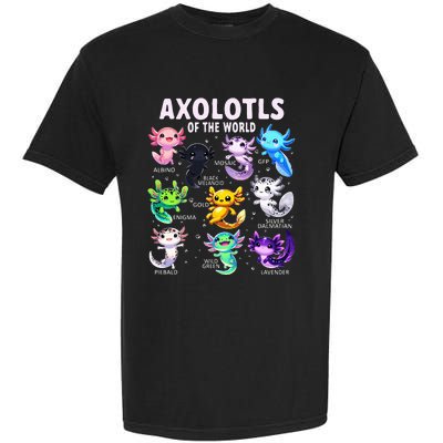 Axolotl Kawaii Axolotls Of The World Axolotl Animals Garment-Dyed Heavyweight T-Shirt