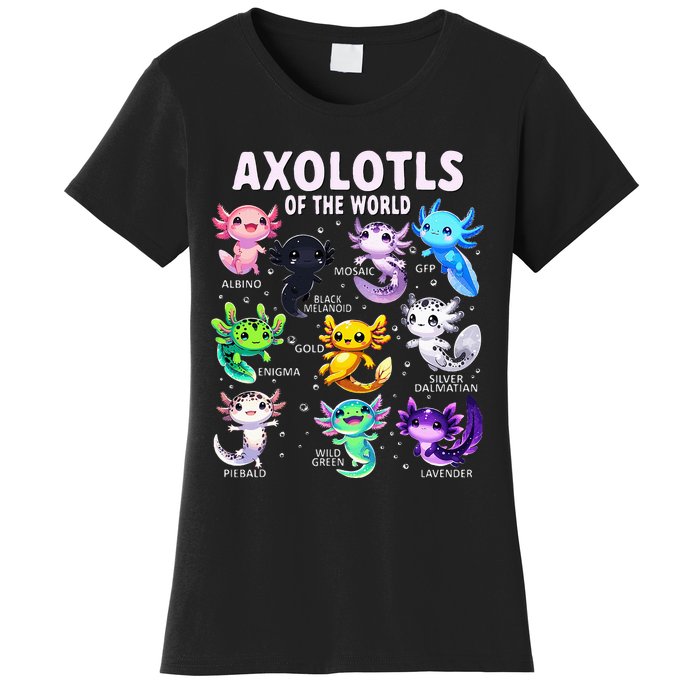 Axolotl Kawaii Axolotls Of The World Axolotl Animals Women's T-Shirt