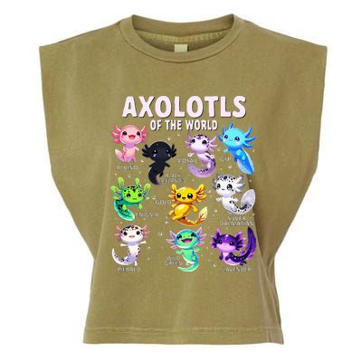 Axolotl Kawaii Axolotls Of The World Axolotl Animals Garment-Dyed Women's Muscle Tee