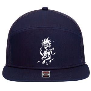 A7 Killua Assassin Lightning Aura Hunter 7 Panel Mesh Trucker Snapback Hat