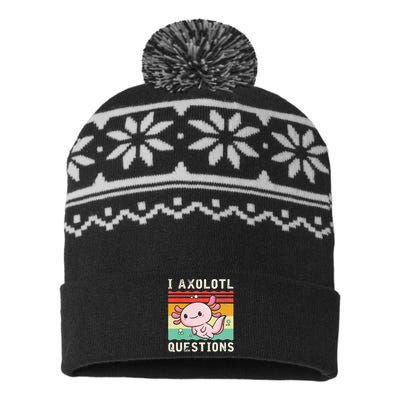 Axolotl Kawaii Axolotls Of The World Axolotl Animals USA-Made Snowflake Beanie