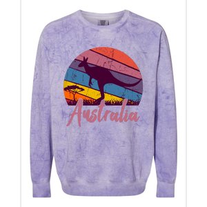 Australia Kangaroo Aussie Australian Souvenir Tourist Retro Colorblast Crewneck Sweatshirt