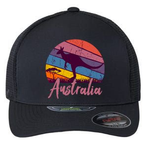 Australia Kangaroo Aussie Australian Souvenir Tourist Retro Flexfit Unipanel Trucker Cap