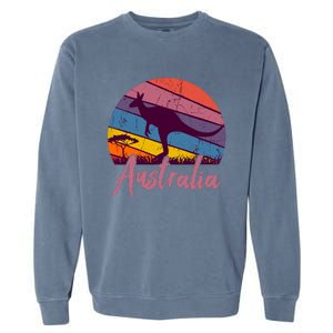 Australia Kangaroo Aussie Australian Souvenir Tourist Retro Garment-Dyed Sweatshirt