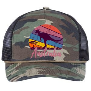 Australia Kangaroo Aussie Australian Souvenir Tourist Retro Retro Rope Trucker Hat Cap