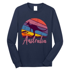 Australia Kangaroo Aussie Australian Souvenir Tourist Retro Long Sleeve Shirt