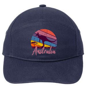 Australia Kangaroo Aussie Australian Souvenir Tourist Retro 7-Panel Snapback Hat