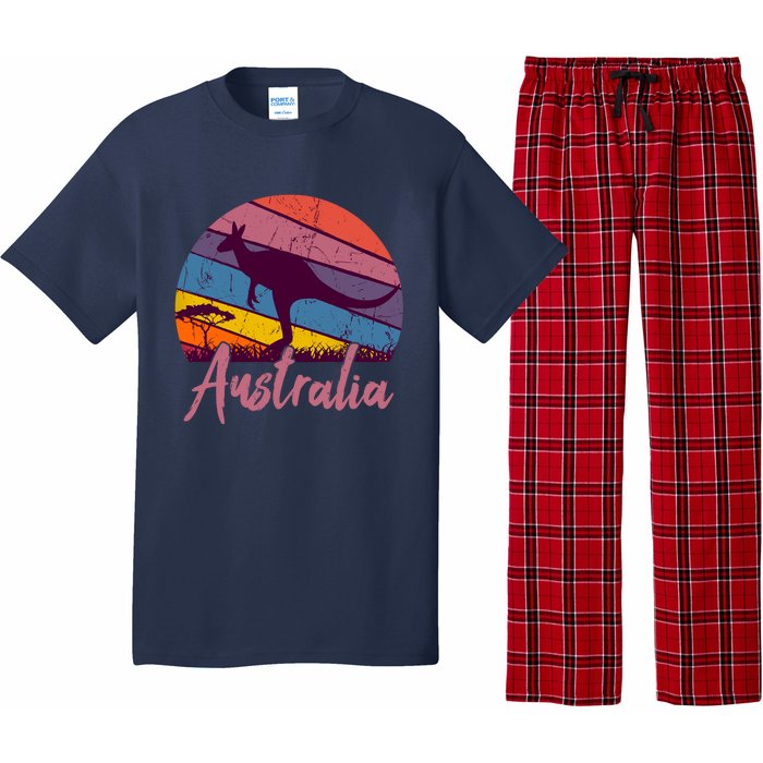 Australia Kangaroo Aussie Australian Souvenir Tourist Retro Pajama Set