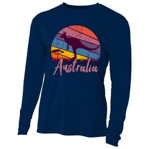 Australia Kangaroo Aussie Australian Souvenir Tourist Retro Cooling Performance Long Sleeve Crew