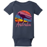 Australia Kangaroo Aussie Australian Souvenir Tourist Retro Baby Bodysuit