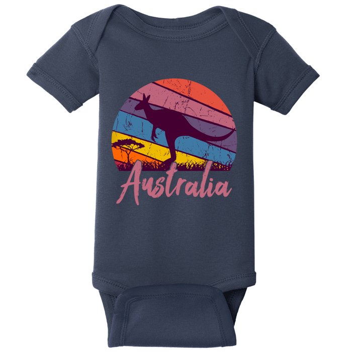 Australia Kangaroo Aussie Australian Souvenir Tourist Retro Baby Bodysuit