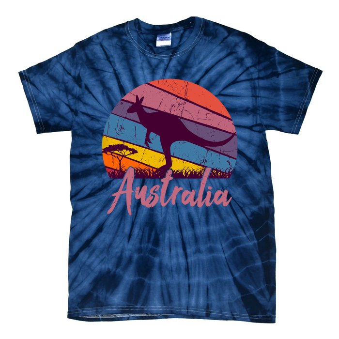 Australia Kangaroo Aussie Australian Souvenir Tourist Retro Tie-Dye T-Shirt