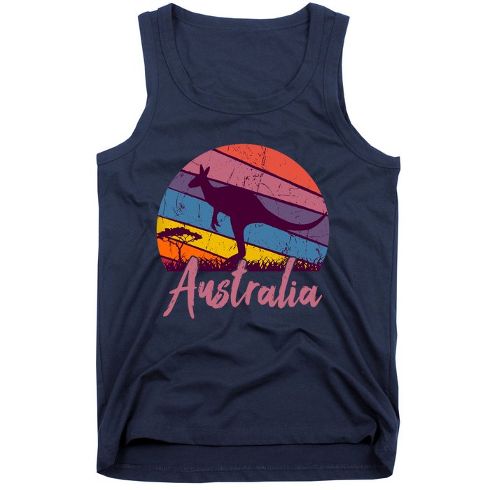 Australia Kangaroo Aussie Australian Souvenir Tourist Retro Tank Top