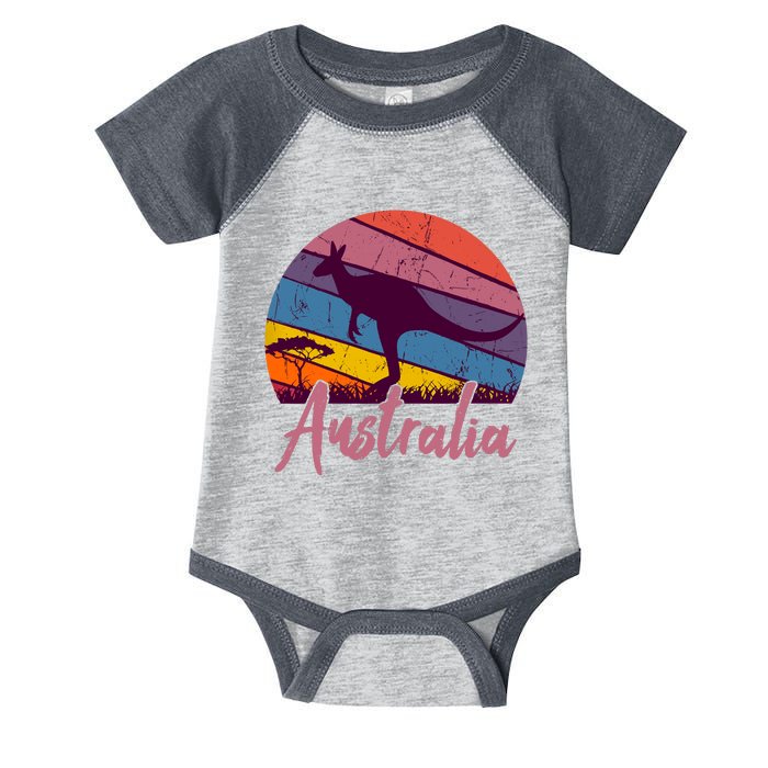 Australia Kangaroo Aussie Australian Souvenir Tourist Retro Infant Baby Jersey Bodysuit