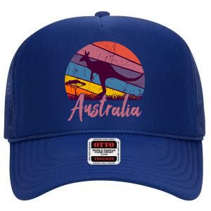 Australia Kangaroo Aussie Australian Souvenir Tourist Retro High Crown Mesh Back Trucker Hat