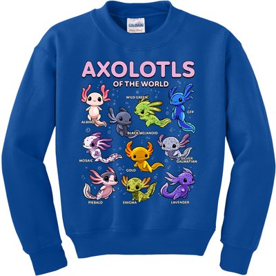 Axolotl Kawaii Axolotls Of The World Axolotl Animals Kids Sweatshirt