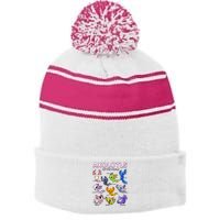 Axolotl Kawaii Axolotls Of The World Axolotl Animals Stripe Pom Pom Beanie