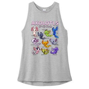 Axolotl Kawaii Axolotls Of The World Axolotl Animals Ladies PosiCharge Tri-Blend Wicking Tank