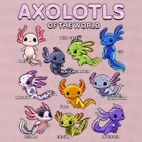 Axolotl Kawaii Axolotls Of The World Axolotl Animals 25L Jumbo Tote