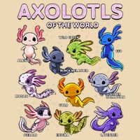 Axolotl Kawaii Axolotls Of The World Axolotl Animals Drawstring Bag