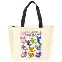 Axolotl Kawaii Axolotls Of The World Axolotl Animals Zip Tote Bag