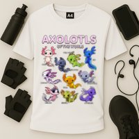 Axolotl Kawaii Axolotls Of The World Axolotl Animals Performance Shirt