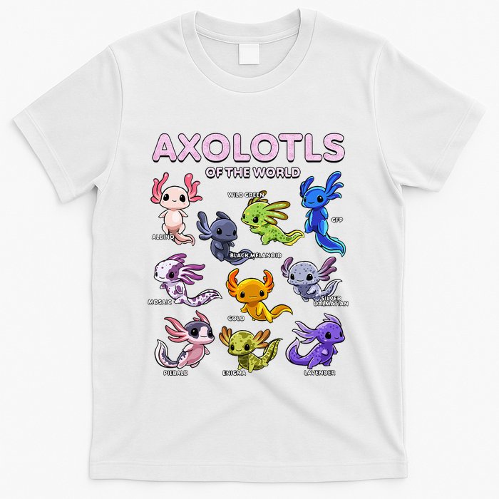 Axolotl Kawaii Axolotls Of The World Axolotl Animals T-Shirt