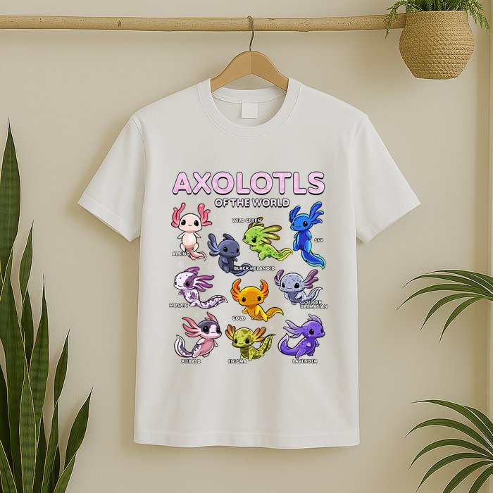 Axolotl Kawaii Axolotls Of The World Axolotl Animals T-Shirt