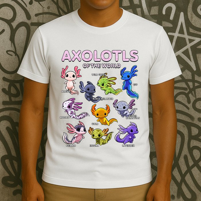 Axolotl Kawaii Axolotls Of The World Axolotl Animals T-Shirt