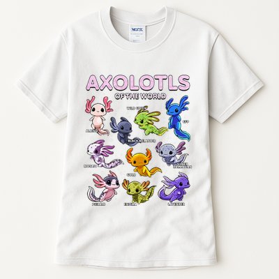 Axolotl Kawaii Axolotls Of The World Axolotl Animals Tall T-Shirt