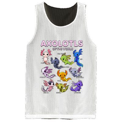 Axolotl Kawaii Axolotls Of The World Axolotl Animals Mesh Reversible Basketball Jersey Tank