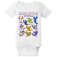 Axolotl Kawaii Axolotls Of The World Axolotl Animals Baby Bodysuit