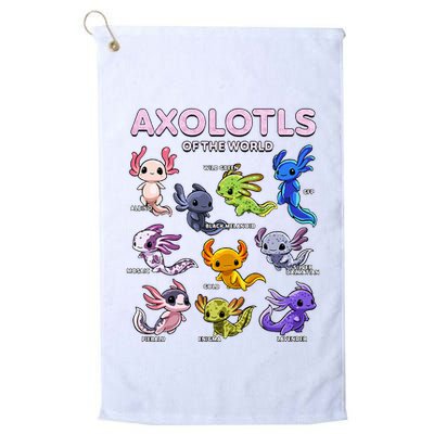 Axolotl Kawaii Axolotls Of The World Axolotl Animals Golf Towel
