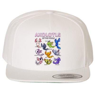 Axolotl Kawaii Axolotls Of The World Axolotl Animals Wool Snapback Cap