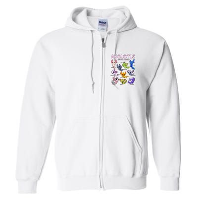Axolotl Kawaii Axolotls Of The World Axolotl Animals Full Zip Hoodie