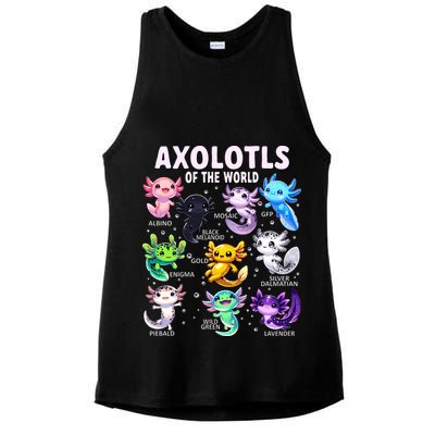 Axolotl Kawaii Axolotls Of The World Axolotl Animals Ladies PosiCharge Tri-Blend Wicking Tank