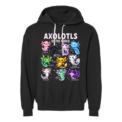 Axolotl Kawaii Axolotls Of The World Axolotl Animals Garment-Dyed Fleece Hoodie