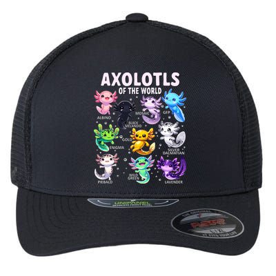 Axolotl Kawaii Axolotls Of The World Axolotl Animals Flexfit Unipanel Trucker Cap