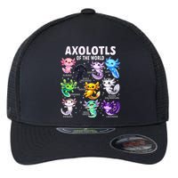 Axolotl Kawaii Axolotls Of The World Axolotl Animals Flexfit Unipanel Trucker Cap