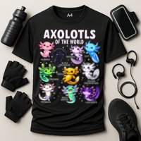 Axolotl Kawaii Axolotls Of The World Axolotl Animals Performance Shirt