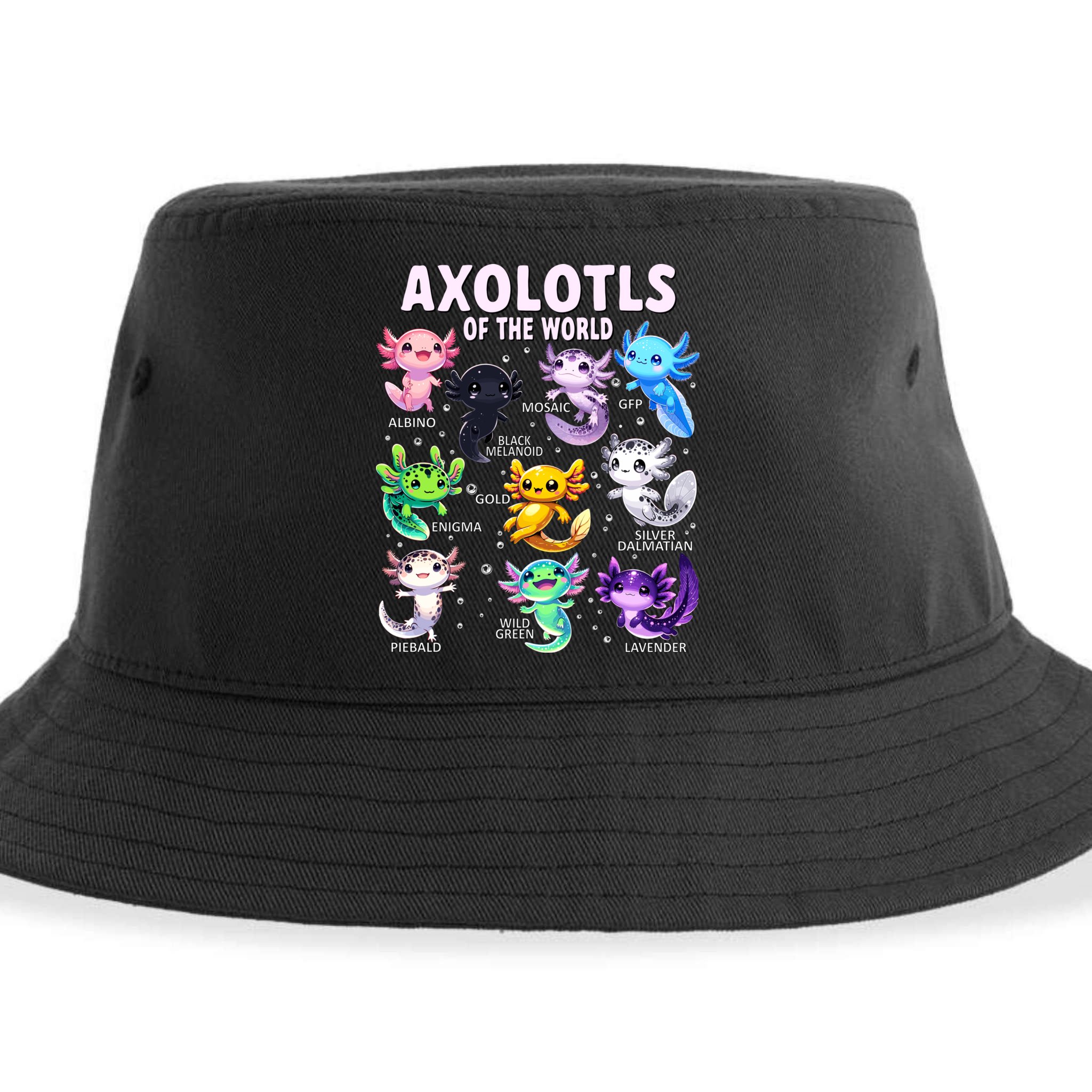 Axolotl Kawaii Axolotls Of The World Axolotl Animals Sustainable Bucket Hat