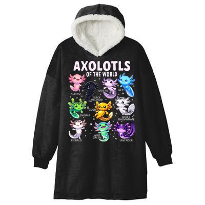Axolotl Kawaii Axolotls Of The World Axolotl Animals Hooded Wearable Blanket