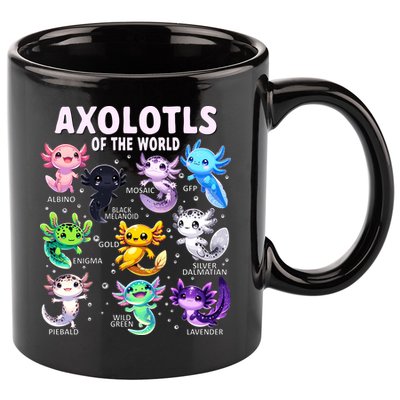 Axolotl Kawaii Axolotls Of The World Axolotl Animals 11oz C Handle Ceramic Mug