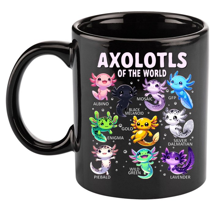 Axolotl Kawaii Axolotls Of The World Axolotl Animals 11oz C Handle Ceramic Mug