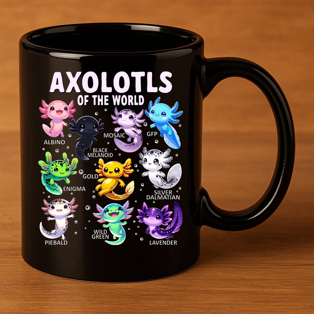 Axolotl Kawaii Axolotls Of The World Axolotl Animals 11oz C Handle Ceramic Mug